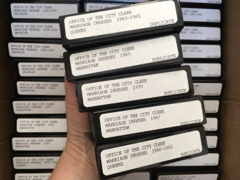 Photo of the microfilms we received